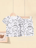 Cartoon european and american cross-border exclusive children's home clothes pajamas suit sketch comfortable breathable diy hand-painted graffiti