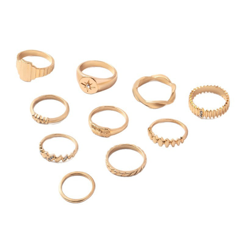 Customized rings retro diamond jewelry ring set women's niche high-end accessories men's light luxury hand jewelry