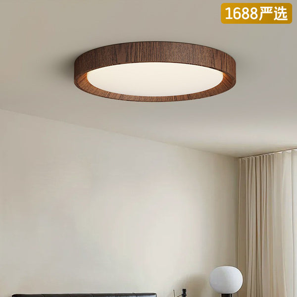 [Strict selection] Advanced sense wabi-sabi wind home eye protection full spectrum room light retro walnut pattern study lamp
