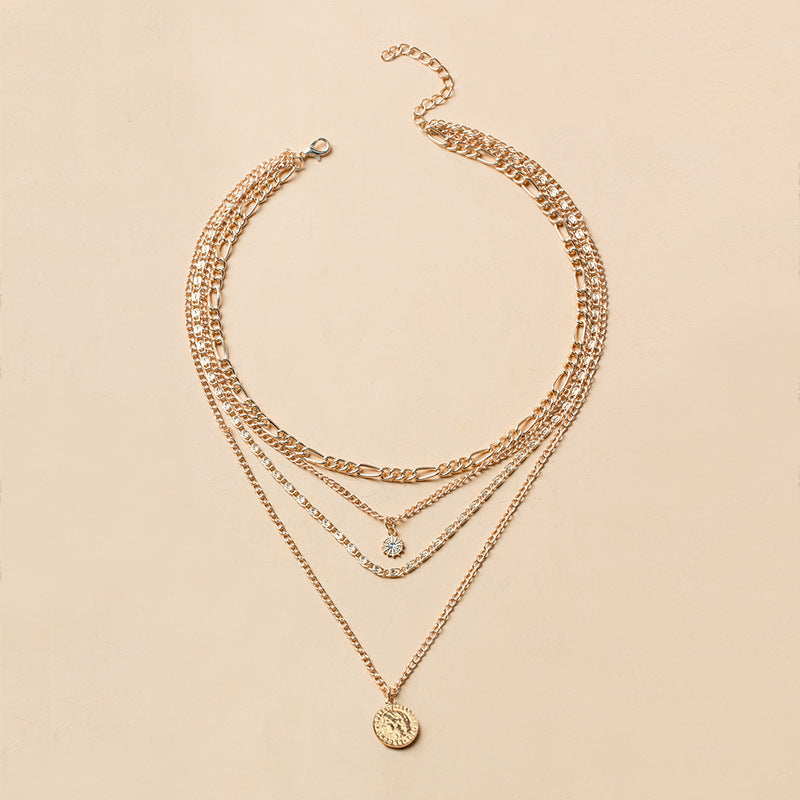 Processing personalized long necklace european and american cross-border jewelry accessories for women classy sense of light luxury pendant necklace niche clavicle