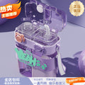 Kids' water bottle - perfect for school, dual-drink design, student double-ended divided cup, girls' summer straw tumbler, portable water bottle