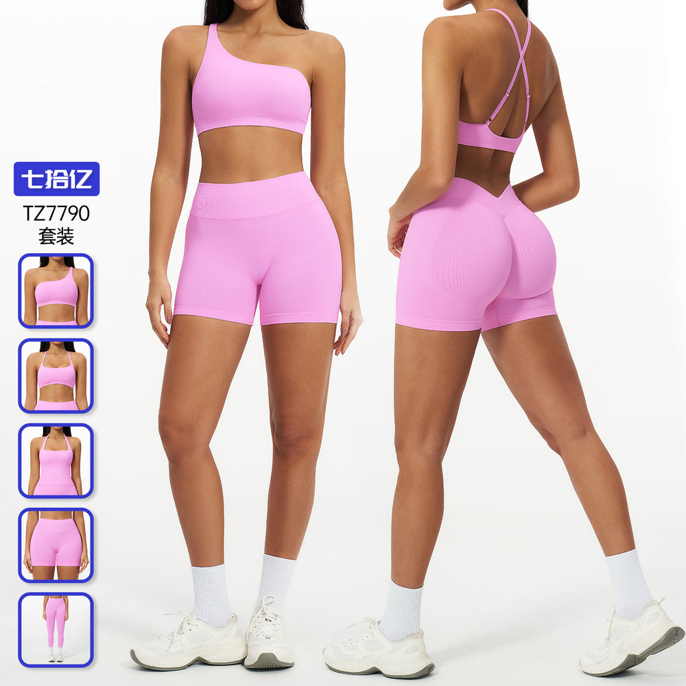 Seventy billion seamless yoga suit women's tight quick-drying suit outdoor casual sports running fitness suit 7790