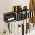 Gun gray toothbrush holder storage rack detachable washable bathroom punch-free wall-mounted electric tooth cup mouthwash cup hair dryer