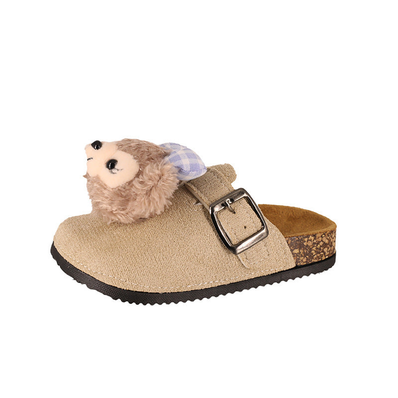 Kids' birkenstock-inspired slippers: new cute cartoon design, versatile style for spring/autumn 2025, perfect for little girls, closed-toe mules