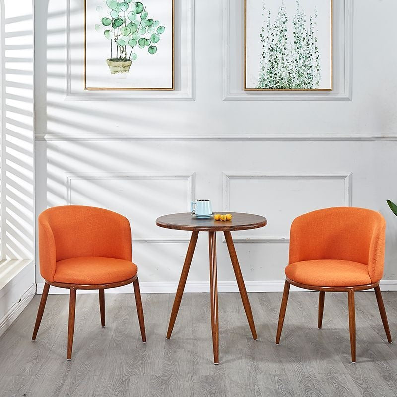 Nordic faux solid wood dining table and chair set - modern minimalist, small apartment friendly, creative casual round table with milk tea shop chairs