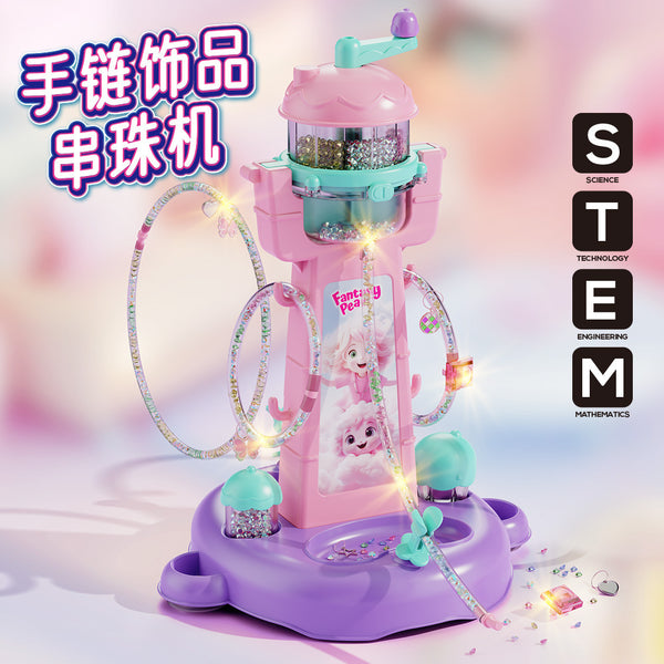 Children's handmade crystal beading machine girl princess jewelry bracelet wearing beads toy set birthday gift wholesale