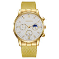 Men's mesh strap silicone quartz watch - korean style fashion luminous dial - wholesale white