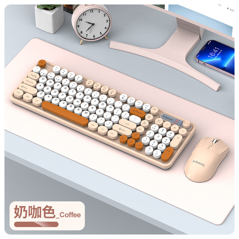 Viper wk300 dual-mode wireless bluetooth keyboard and mouse combo - punk keycaps - desktop pc laptop keyboard for women