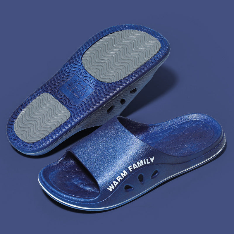 New women's anti-slip slippers for home, summer couple's wear-resistant thick-soled slippers for seniors, home bathroom bath slippers for men