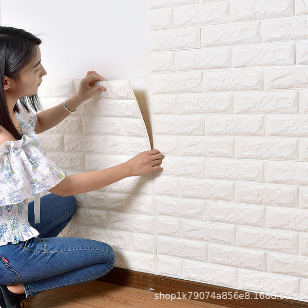Wall sticker self-adhesive wallpaper waterproof moisture-proof self-adhesive room wall wallpaper bedroom 3d three-dimensional home rental house