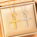 [titanium steel] fashion cross-border hot-selling cross necklace for women, simple, fashionable, high-end, versatile sweater chain jewelry