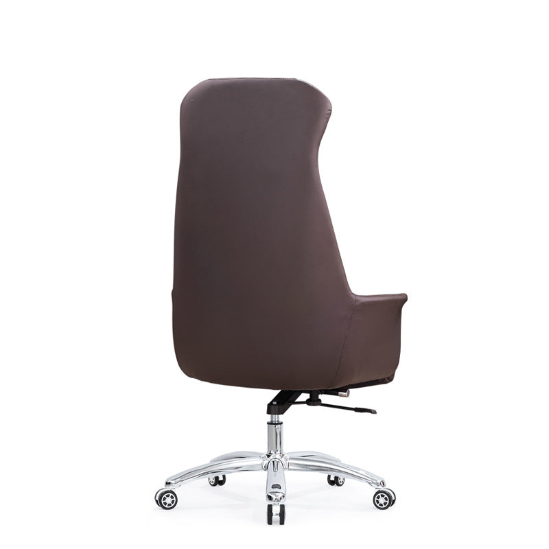 Modern minimalist leather office chair - swivel computer chair for office, adjustable height, manager, supervisor, and executive chair - suitable for home use