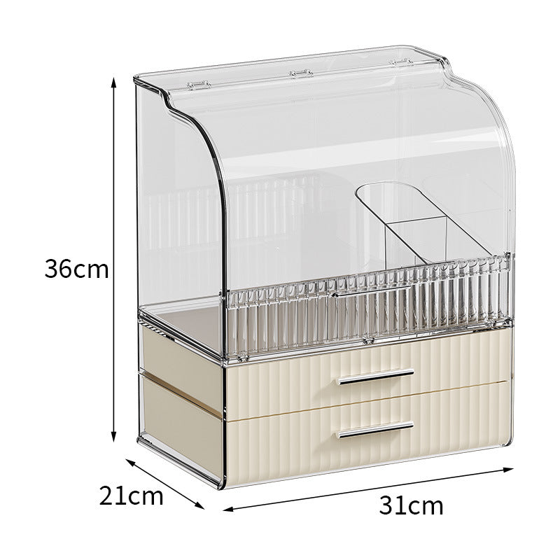 Desktop Cosmetics Storage Box Drawer Type Light Luxury Large Capacity Dresser Skin Care Products Mask Shelf Anti-dust