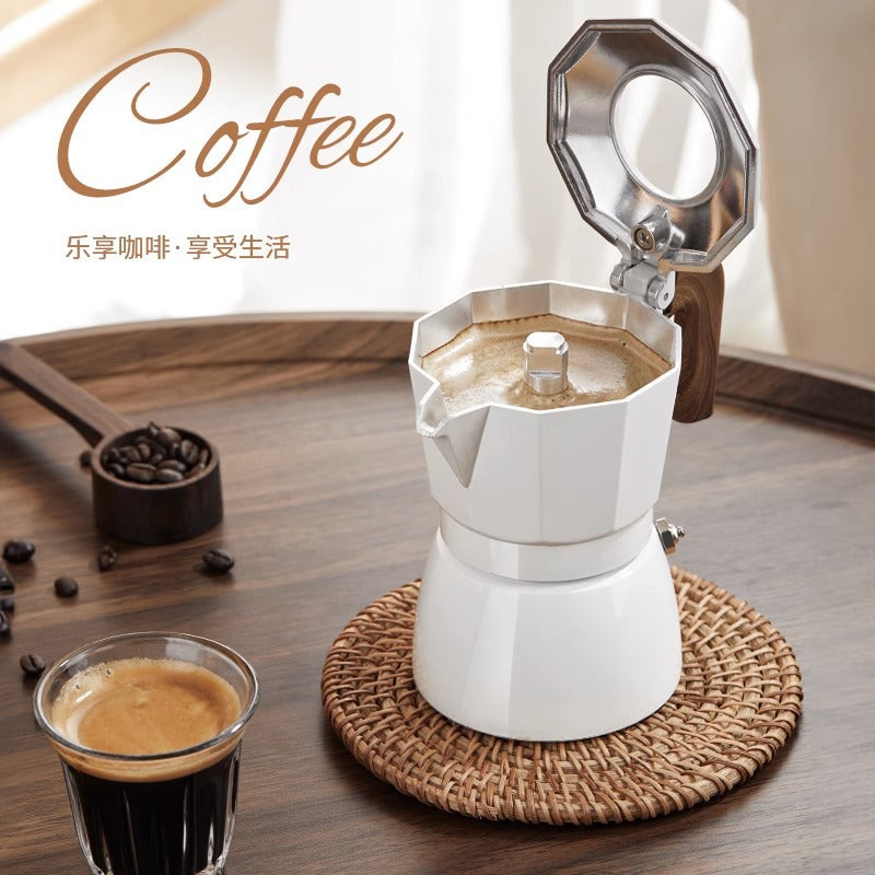 New double valve moka pot italian espresso coffee maker outdoor coffee brewing moka pot espresso coffee maker - export quality