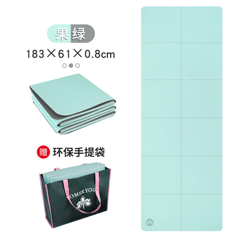 Foldable yoga mat tpe portable student nap mat eco-friendly odorless non-slip sports cross-border yoga mat