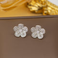 fashion elegant four-leaf clover earrings personalized zircon flower classy earrings niche styleaccessible luxurynew arrival earrings