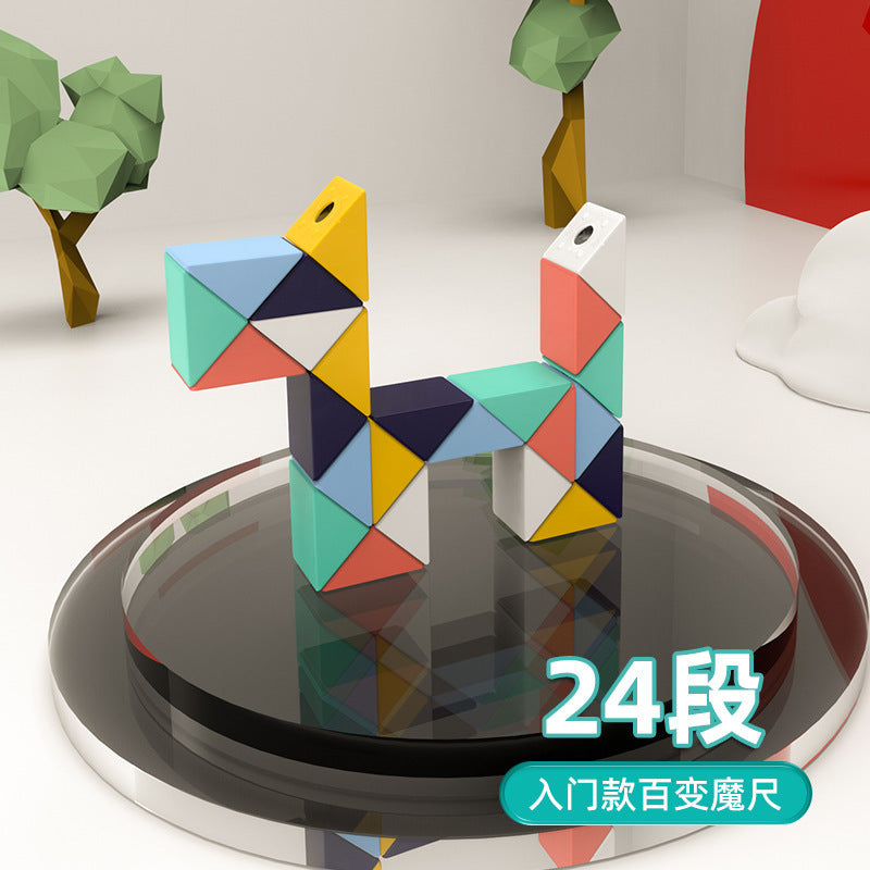 New variety rainbow magic ruler hollow colorful 24 sections 36 sections 48 sections 60 sections 72 sections rubik's cube educational kids toy