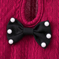 Girls' (tall) dress, autumn long-sleeve solid color bow dress