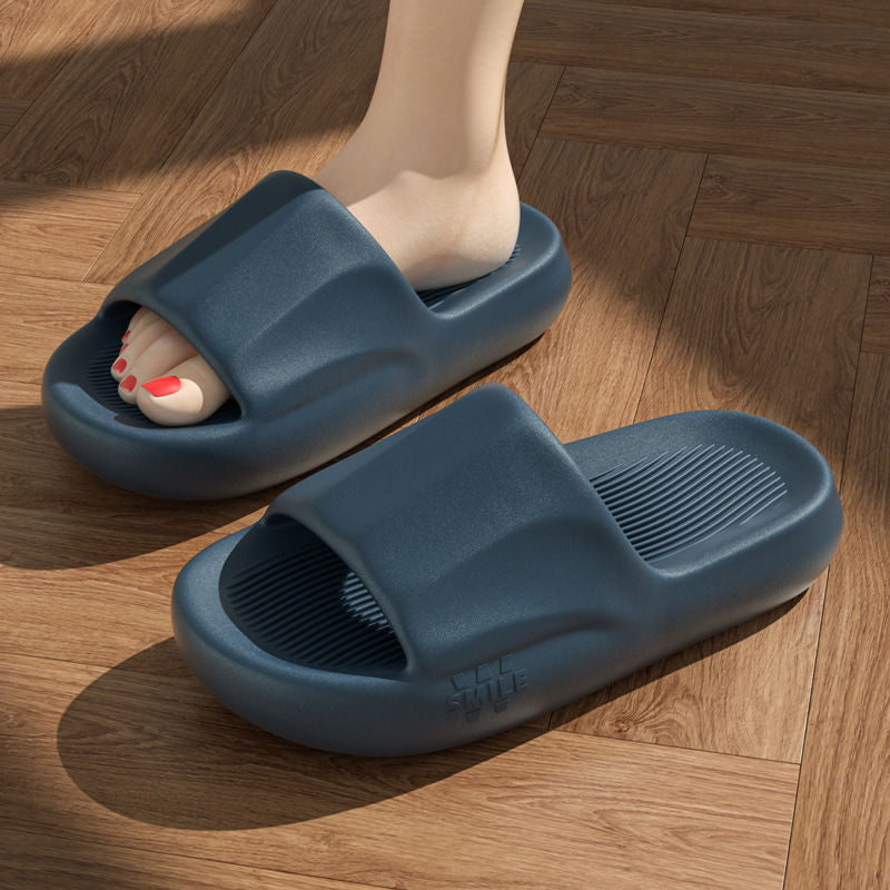2024new arrival slippers for men summer stepping on shit pure coloroutwear home bathroom couple thick sole one word casual slippers for women