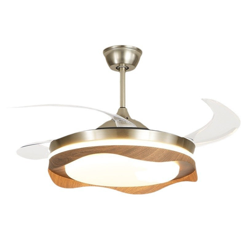 Walnut dining room fan light invisible fan light new simple advanced silent electric fan ceiling light living room light