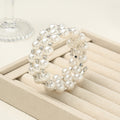 Pearl stacked bracelet set wholesale - cross-border bridal wedding light luxury high-end multi-layer adjustable stretch bracelet