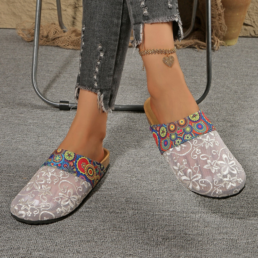 Exportplus sizemary jane mesh breathable toe mesh breathable flats fishnet shoes toe half drag cross-border wholesale