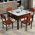 Square tempered glass dining table and chair set - modern minimalist design for small spaces
