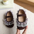 Autumn new arrivals: korean style girls' fashionable flats with lace, soft sole, bow detail, and closed toe – princess shoes