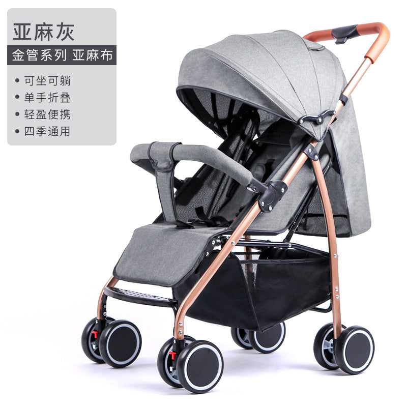 C baby stroller high view can sit and lie down lightweight foldable shock absorber umbrella stroller kids four-wheel baby stroller