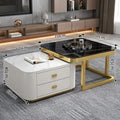 Gold frame white cabinet, snow mountain white + lauren black gold