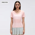 Summer v-neck bamboo slub lightweight breathable sports t-shirt women's running fitness short sleeve yoga top d26098