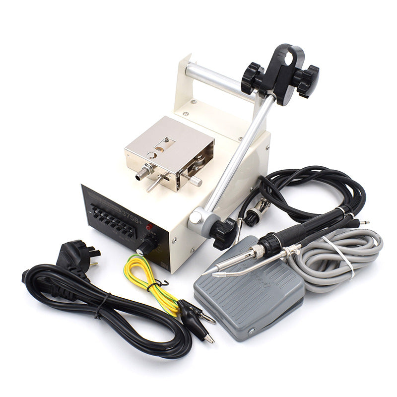Debailong automatic soldering machine foot step tin machine 375C + constant temperature soldering table manual tin soldering iron 375B +