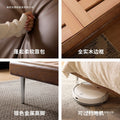 Ear bed master bed retro solid wood upholstered bed modern simple down edge bed
