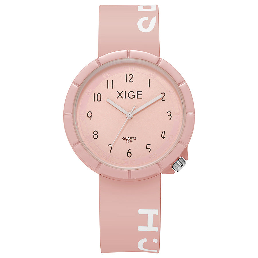 New arrivalcutekidswaterproof watch comfortable silicone colorful student boys and girls kids quartz watch wholesale