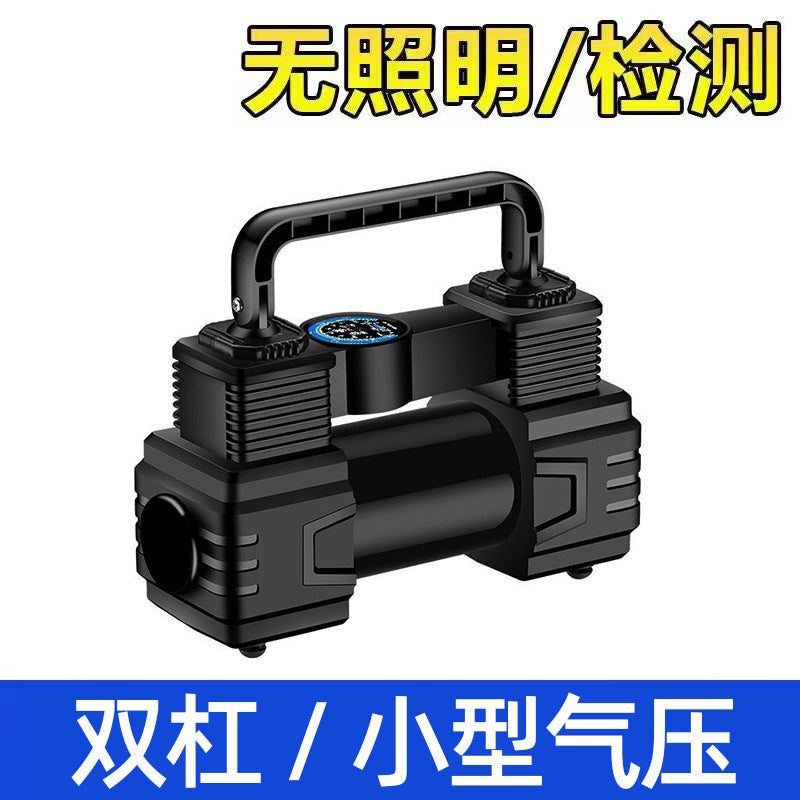 Dual-cylinder 12v car tire inflator pump with light - portable and illuminated for cars