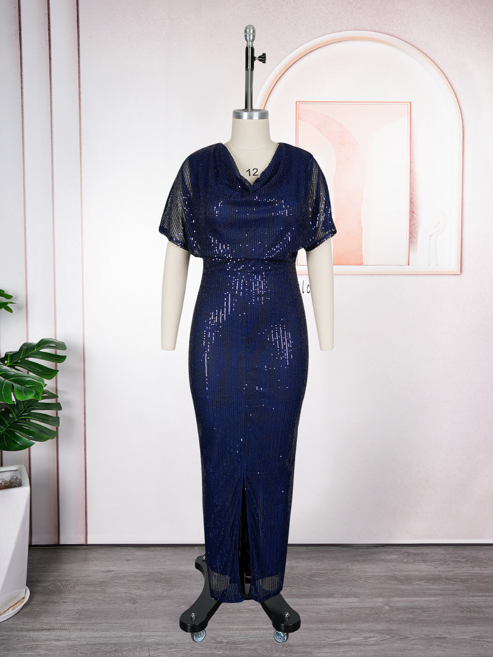 evening gown banquet dress hostess african cross-border fashion sequin plus size women's clothing european and american elegant dress