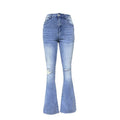 Women's denim jeans for export,  new collection: european and american style, stretch, washed, distressed, slightly flared, elegant commuter jeans