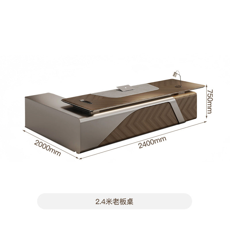 2025 new high-end boss desk, chairperson's office light luxury senior feeling, president's desk, large class desk
