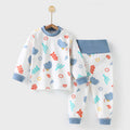 Baby autumn clothes suithigh waist belly protection men and women baby children long sleeves separates pajamas autumn pants pure cotton kidssuit