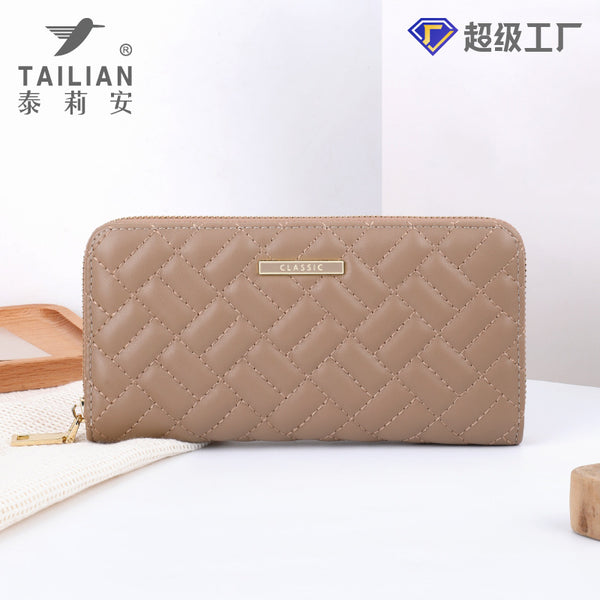 Terian 2024 embroidery thread new large capacity zipper long clip wholesale purse women's wallet ins women's long models