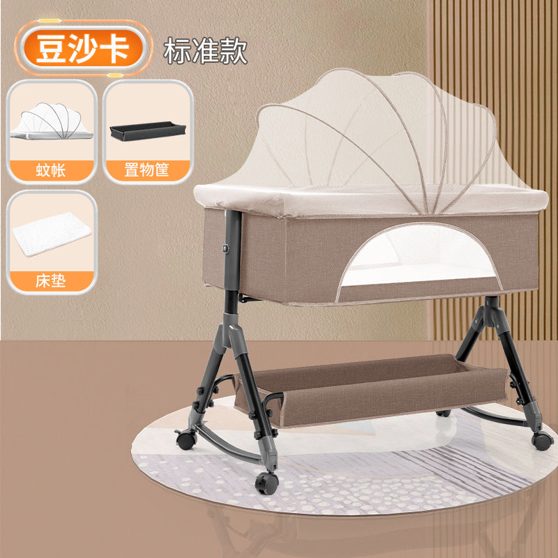 Baby crib convertible bed mobile foldable multifunctional cradle newborn bedside bed cross-border hot-selling baby bed
