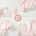 Forest style baby clothes summer thin newborn baby girl bag butt clothes summer lapel princess small monthly age khaki