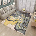 Customized cross-border drop shipping washed carpet indoor gilded abstract square floor mat printed coffee table living room bedroom floor mat