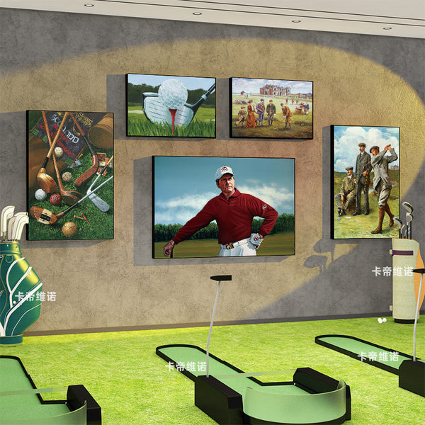 Golf painting GOLF club gymnasium lounge retro American decorative painting ball sports mural