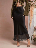 skirt lacepatchwork satin skirt socialite high-end women's clothing manufacturer source goods