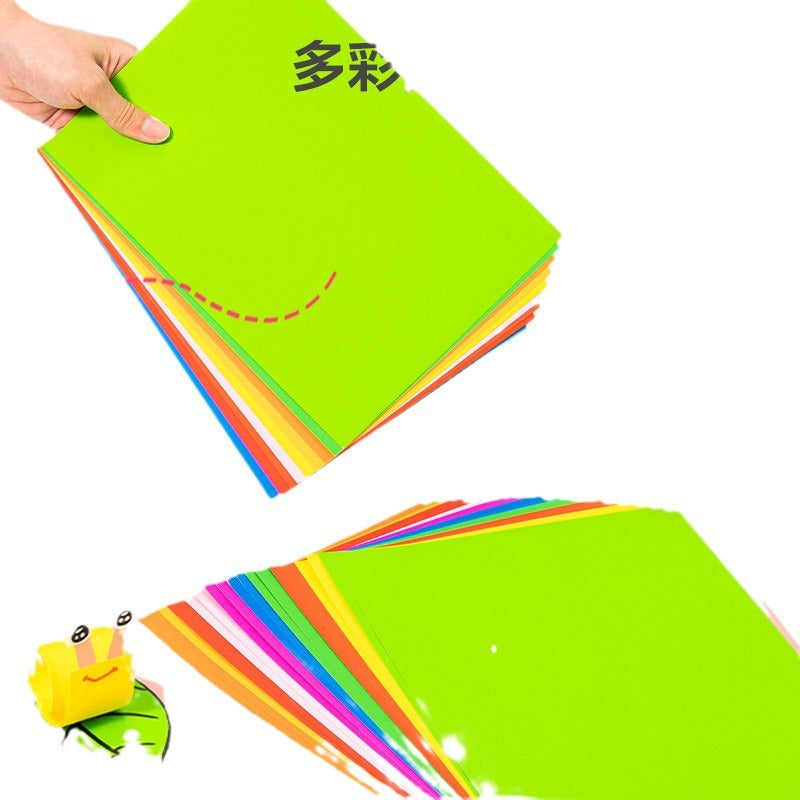 Deli color cardboard a4 colored paper 8 open handmade paper thick hard production material paper students draw round cardboard