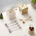 Electroplated light luxury ceramic fruit fork set - creative cheese and fruit forks, jar home decor, high-value fruit forks