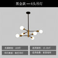 Nordic molecular ceiling lamp modern casual black gold spider lamp living room bedroom creative iron multi-head popular restaurant