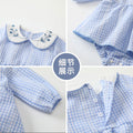 Autumn jumpsuit type a new arrival infant baby girl butt skirt doll collar embroidered plaid climbing suit