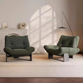 Retro single sofa chair, wabi-sabi style solid wood casual chair, hotel living room club reception chair, designer negotiation chair